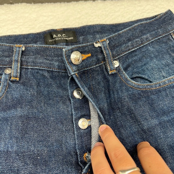 APC New Standard Slim Selvedge Denim Indigo Blue Size 29 x 26 Button Fly - Picture 6 of 12